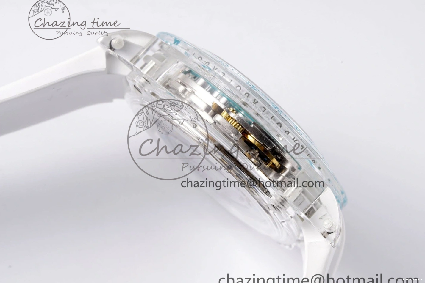 1221 Daytona Transparent IPK Best Edition Transparent Blue Dial on White Rubber Strap SA HighQuality 1969